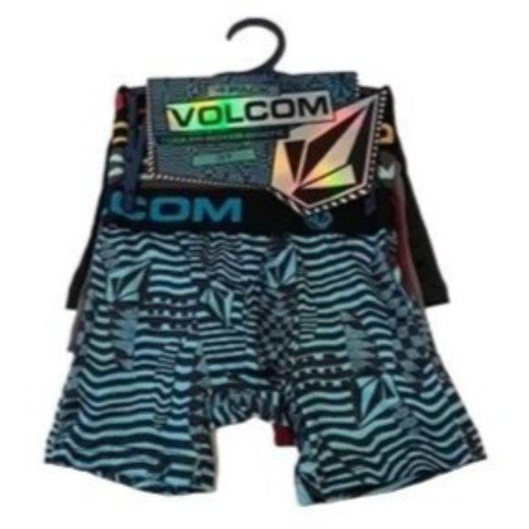 Volcom Boys Boxer Briefs 3T Set of 4 Striped Print Solids - Picture 1 of 4